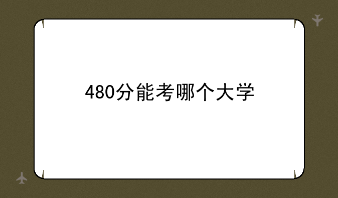 480分能考哪个大学