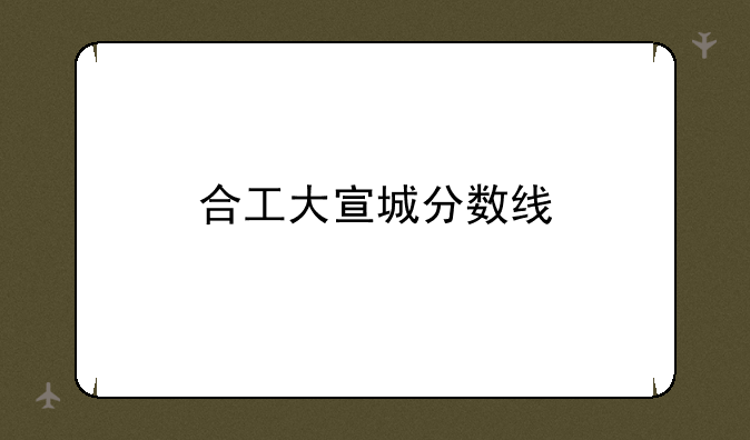 合工大宣城分数线