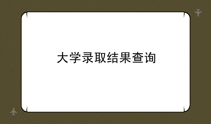 大学录取结果查询