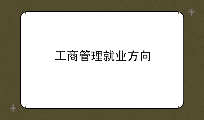 工商管理就业方向