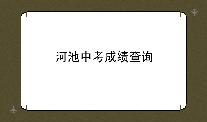 河池中考成绩查询