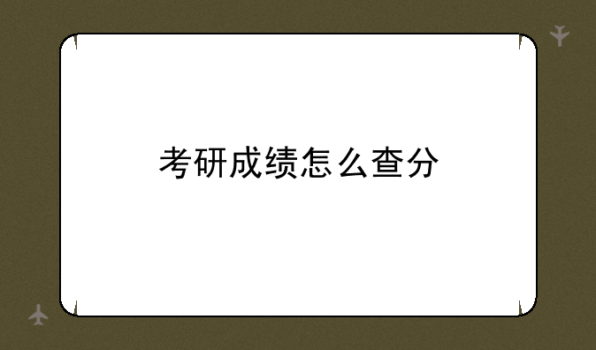 考研成绩怎么查分