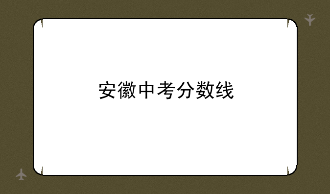 安徽中考分数线