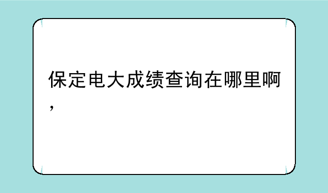 保定电大成绩查询在哪里啊，