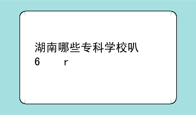 湖南哪些专科学校可以升本科