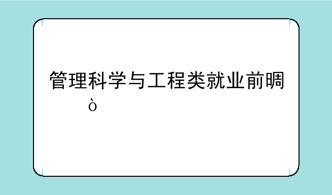 管理科学与工程类就业前景？