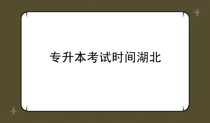 专升本考试时间湖北