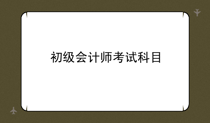 初级会计师考试科目