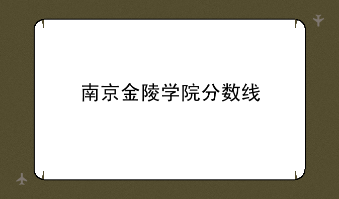南京金陵学院分数线