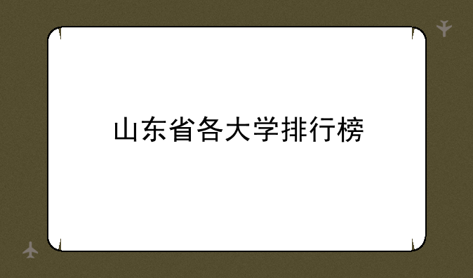 山东十大名牌大学—山东省各大学排