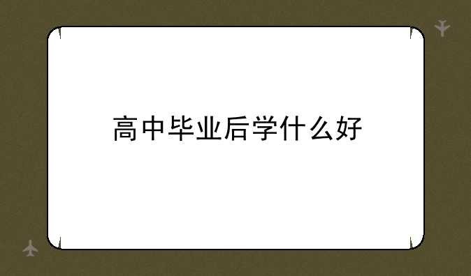 高中毕业后可以学点什么好——高中