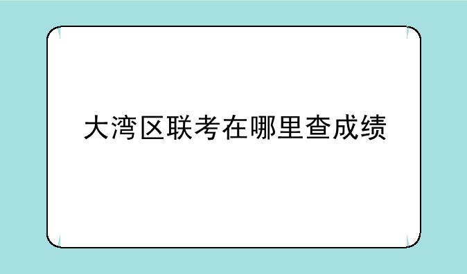 大湾区联考在哪里查成绩
