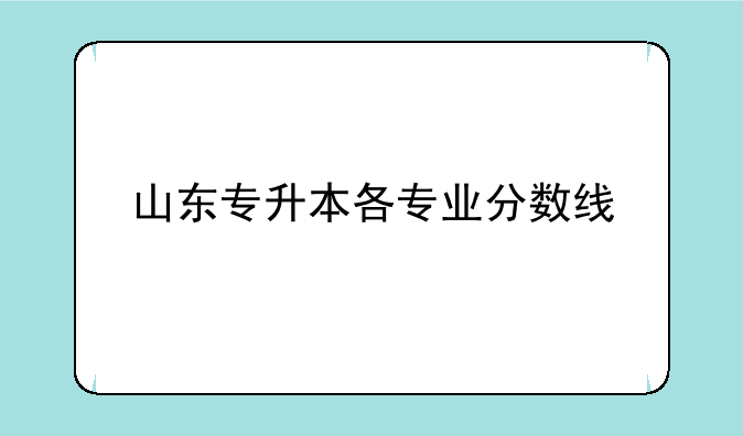 山东专升本各专业分数线
