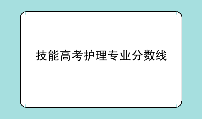 技能高考护理专业分数线