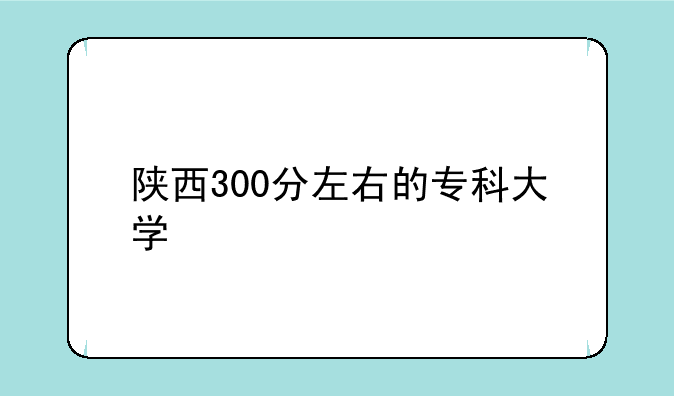 陕西300分左右的专科大学