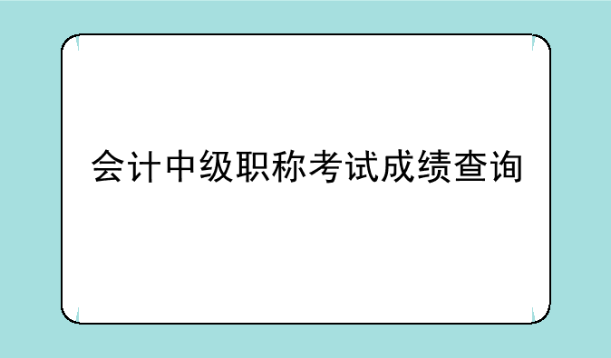 会计中级职称考试成绩查询