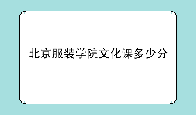 北京服装学院文化课多少分