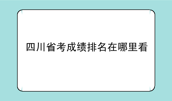 四川省考成绩排名在哪里看