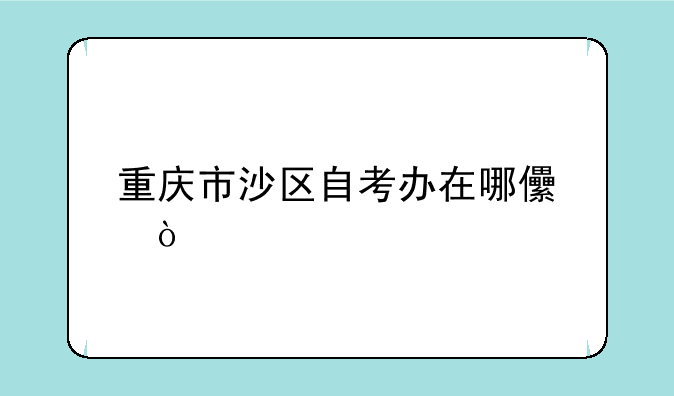 重庆市沙区自考办在哪儿？