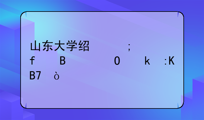 山东大学经济学院各个专业排名？