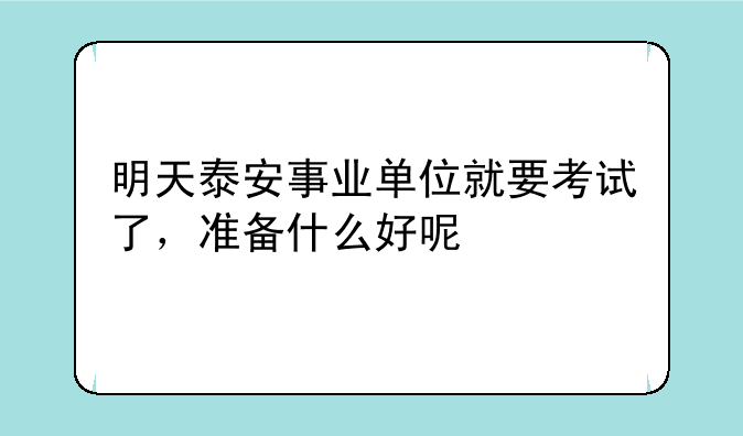 明天泰安事业单位就要考试了，准备什么好呢