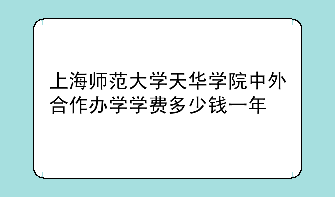 上海师范大学天华学院中外合作办学学费多少钱一年