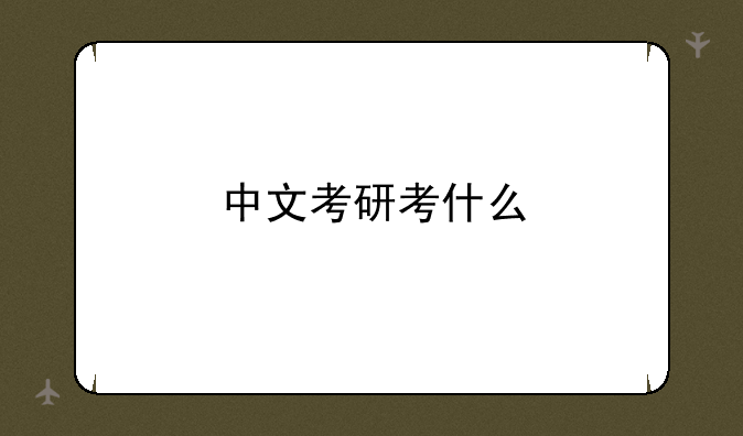 中文考研考什么