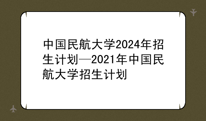 中国民航大学2024年招生计划—2021年中国民航大学招生计划