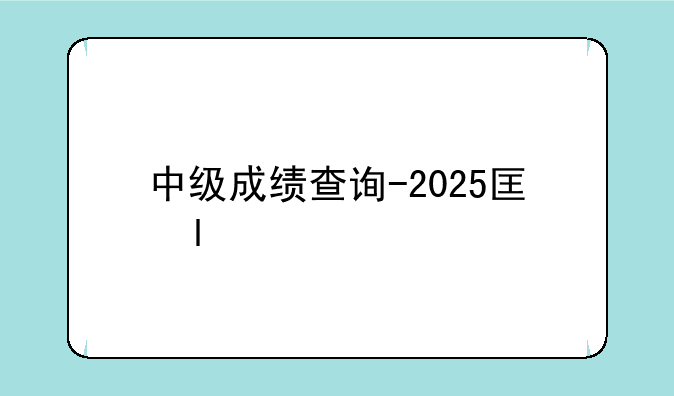 中级成绩查询-2025医学中级成绩查询