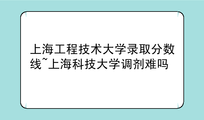 上海工程技术大学录取分数线~上海科技大学调剂难吗