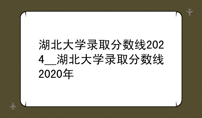 湖北大学录取分数线2024__湖北大学录