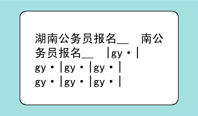 湖南公务员报名__湖南公务员报名人数